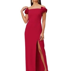 Elegant Red Off-Shoulder Dress